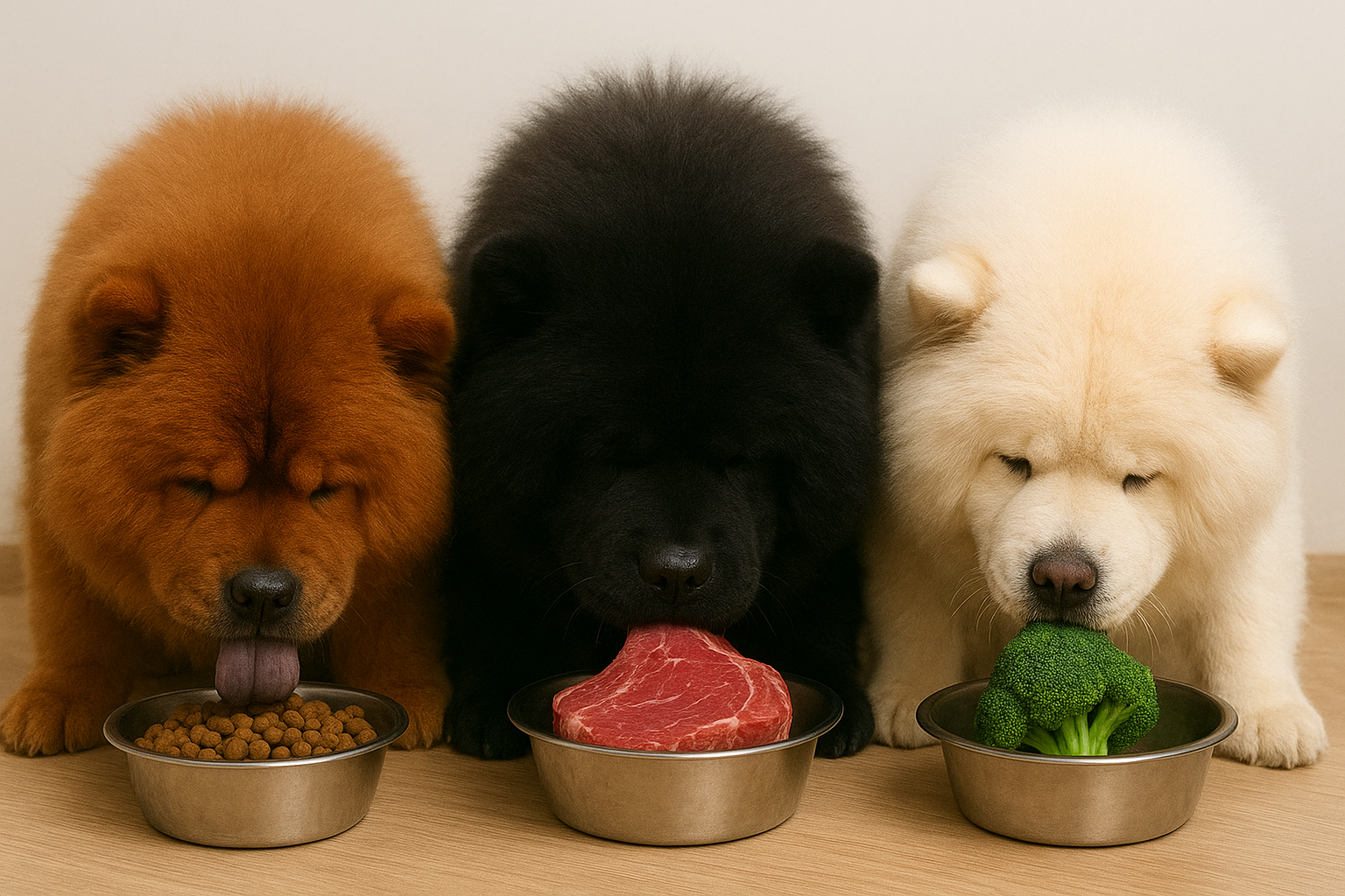 Yavru Chow Chow beslenme desteği